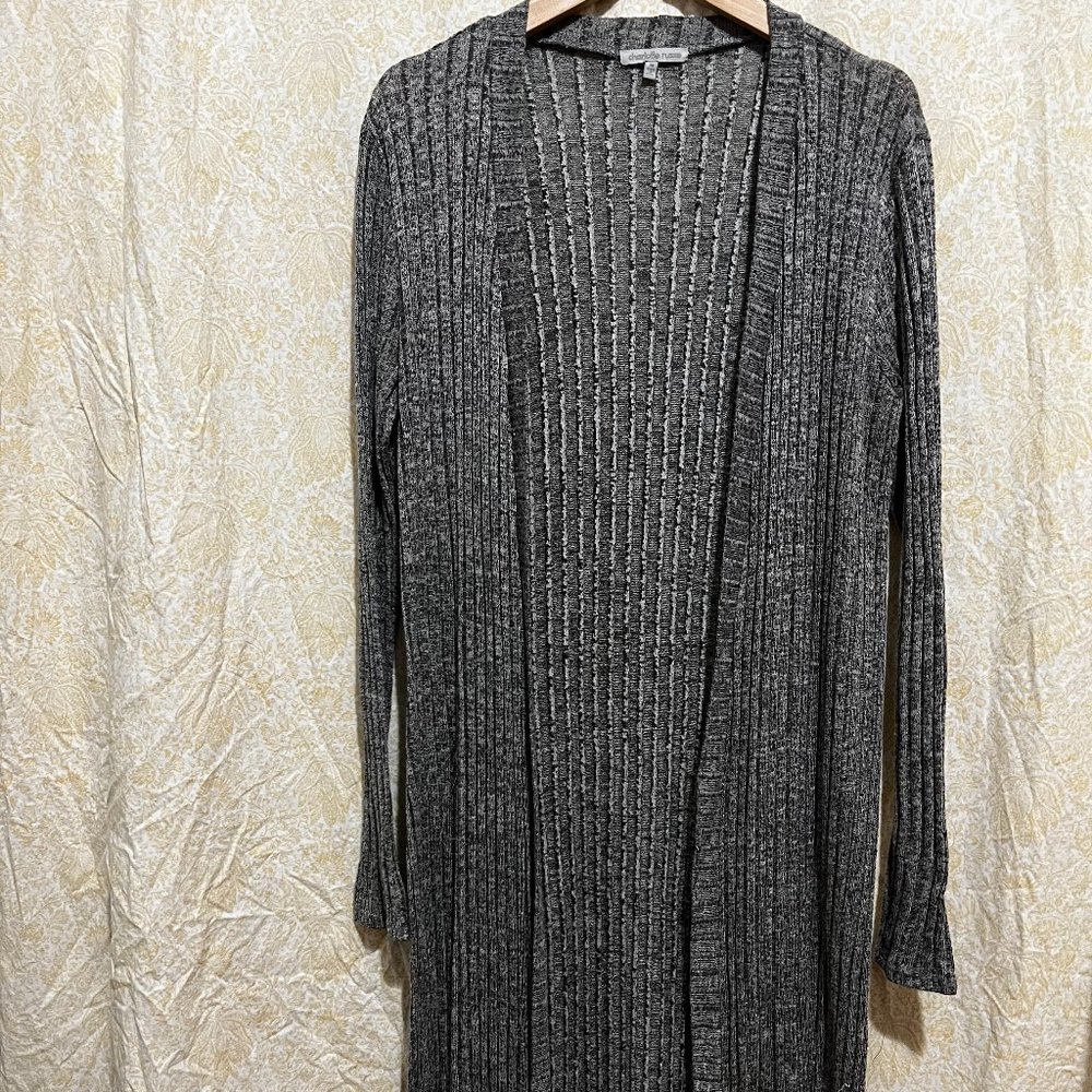 Women's gray long cardigan